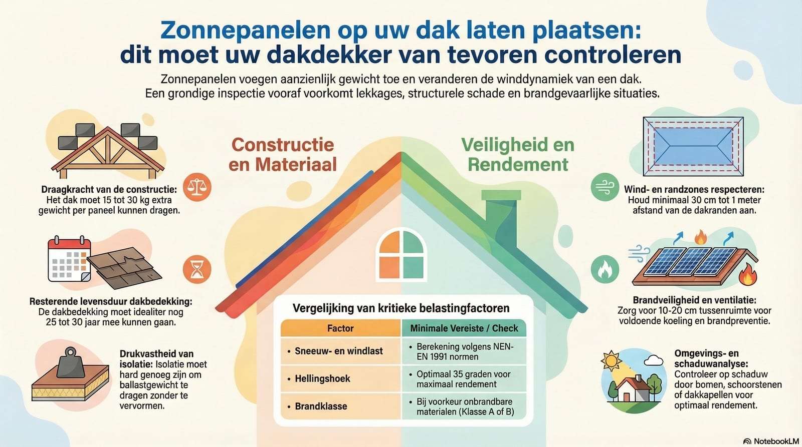 Zonnepanelen op uw dak laten plaatsen: dit moet uw dakdekker van tevoren controleren