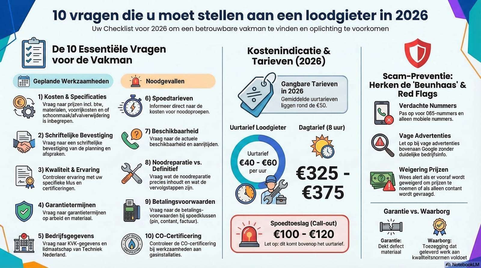 10 vragen die u moet stellen aan een loodgieter in 2026