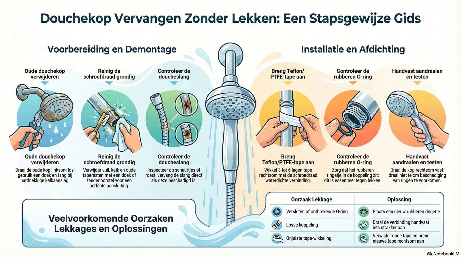 Douchekop Vervangen Zonder Lekken: Snelle DIY Gids